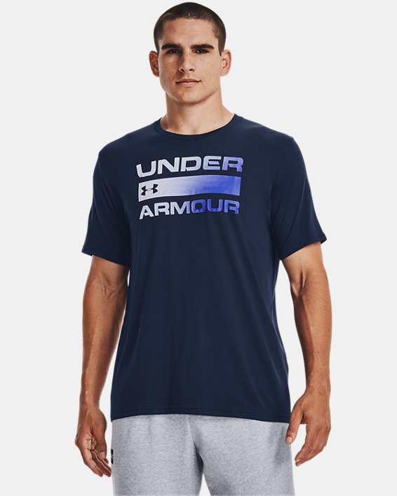 Men's UA Team Issue Wordmark Short Sleeve, Blue, pdpMainDesktop image number 0